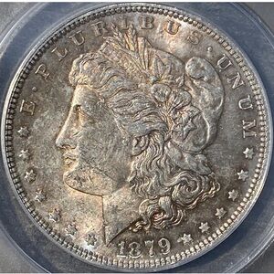 1879 P Morgan Dollar - Very Tough - Rare & Toned - Certified ANACS MS 61